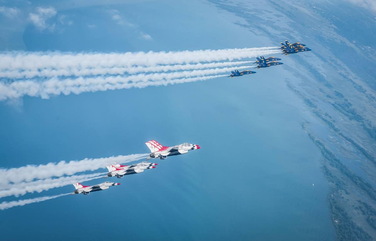 Blue Angels, Thunderbirds, And Snowbirds Combine For Incredible 21Ship