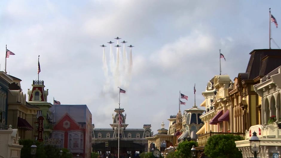 US Navy Blue Angels Fly Over Disney World