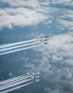US Navy Blue Angels, USAF Thunderbirds, Canadian Forces Snowbirds Joint Formation Flight