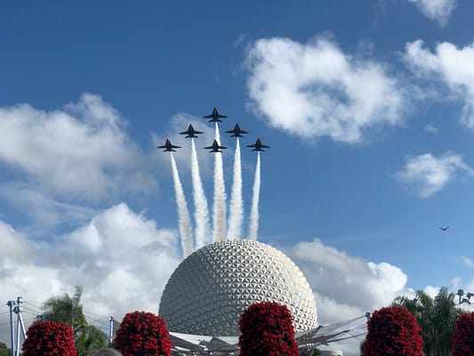 Blue Angels Treat Disney Visitors To Special Epcot Flyover