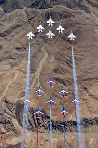 Patrouille de France and Thunderbirds Fly Together