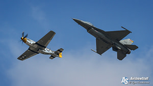 USAF F-16 Fighting Falcon and P-51 Mustang Heritage Flight - Thunder Over Michigan 2015