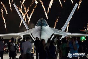 USAF F-22 Raptor and Fireworks - EAA AirVenture Oshkosh 2015