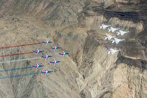 Patrouille de France and USAF Thunderbirds Fly Together