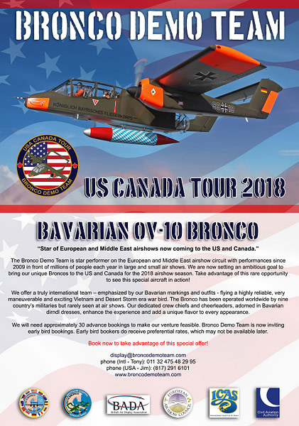 OV-10 Bronco Demo Team - North American Tour Info