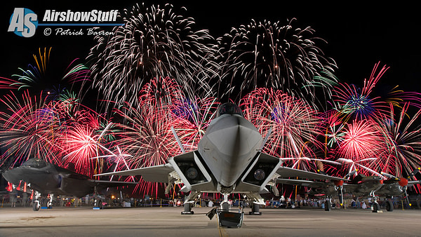 F-22, F-35, and P-38 Fireworks