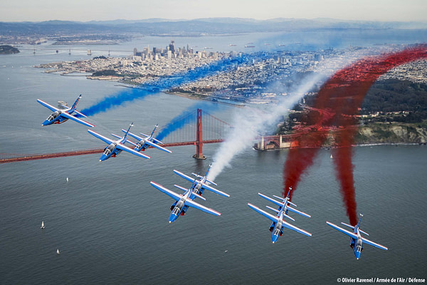 Patrouille de France Over San Francisco/Golden Gate Bridge