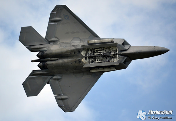 F-22 Raptor with open bomb bays - Airpower Over Hampton Roads 2016