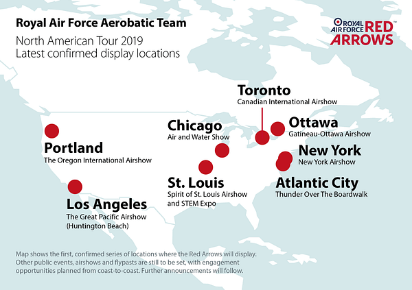 RAF Red Arrows 2019 North American Tour - AirshowStuff