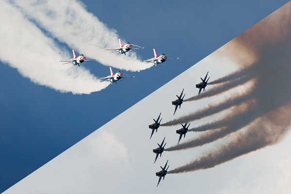 US Navy Blue Angels And USAF Thunderbirds Adopt Chemtrail Smoke To Aid Recruitment