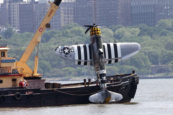 Nearly Intact P-47 Thunderbolt Pulled From Hudson River After Fatal Crash