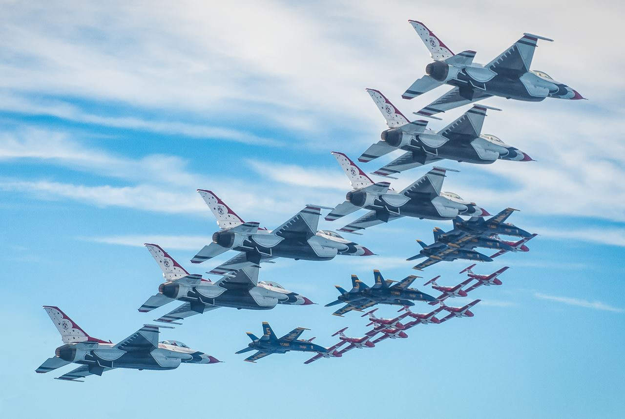 Blue Angels, Thunderbirds, And Snowbirds Combine For Incredible 21Ship