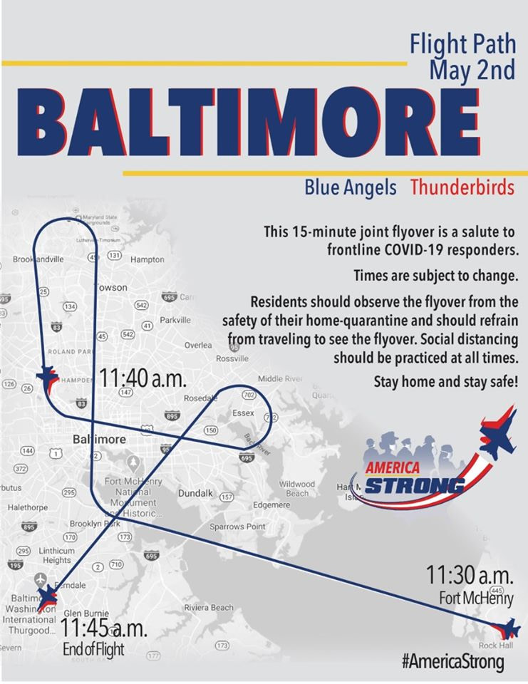 Blue Angels And Thunderbirds Release Flyover Routes/Times For Saturday